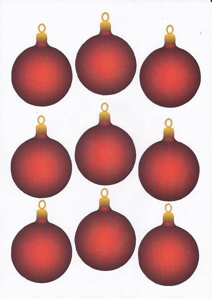 Christmas Baubles Red - 3 x A4 Pages Download