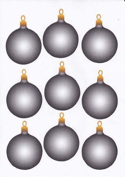 Christmas Baubles Silver - 3 x A4 Pages Download