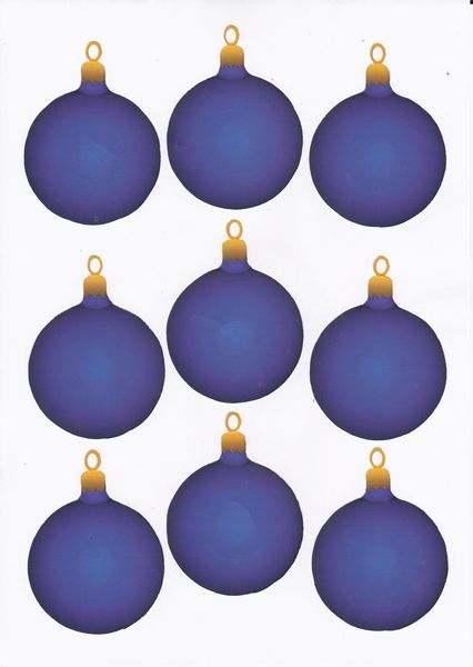 Christmas Baubles Blue - 3 x A4 Pages Download