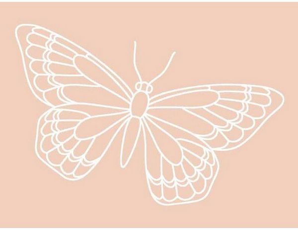 Digital White Work Butterfly <b>Beige 4 Sizes - 4 x A4 Sheets Download