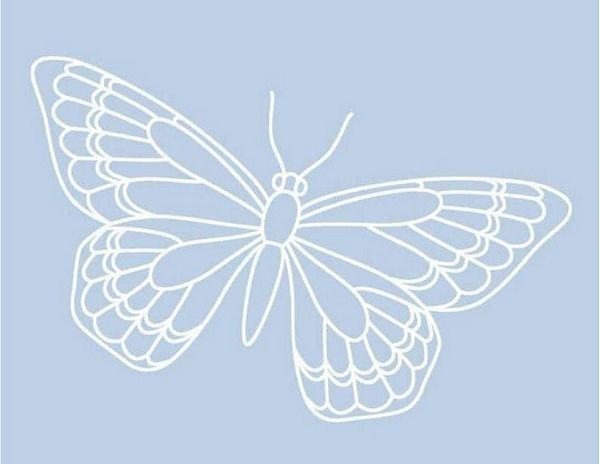 Digital White Work Butterfly <b>Blue 4 Sizes - 4 x A4 Sheets Download
