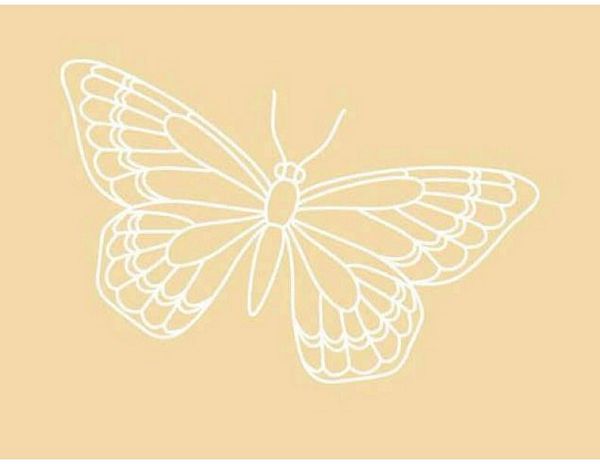 Digital White Work Butterfly <b>Peach 4 Sizes - 4 x A4 Sheets Download