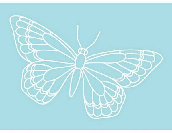 Digital White Work Butterfly <b>Turquoise 4 Sizes - 4 x A4 Sheets Download