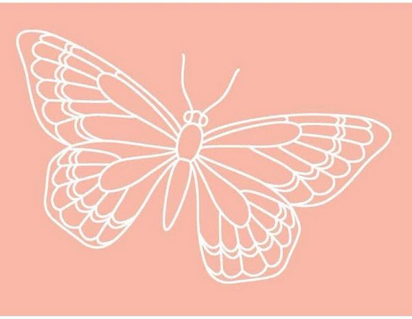 Digital White Work Butterfly <b>Warm Red 4 Sizes - 4 x A4 Sheets Download