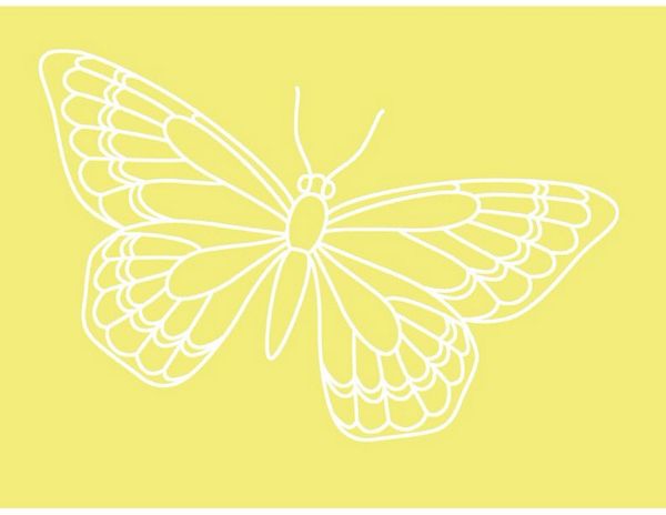Digital White Work Butterfly <b>Yellow 4 Sizes - 4 x A4 Sheets Download