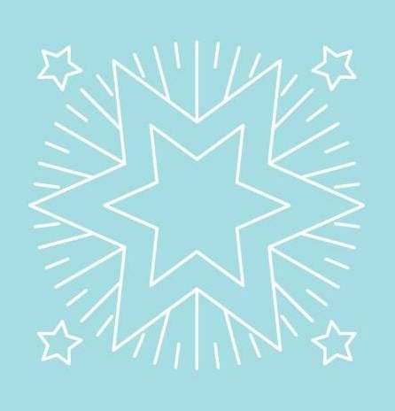 Digital White Work Christmas Star <b>Blue 4 Sizes - 4 x A4 Sheets Download