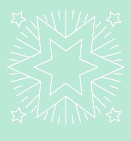 Digital White Work Christmas Star <b>Green 4 Sizes - 4 x A4 Sheets Download