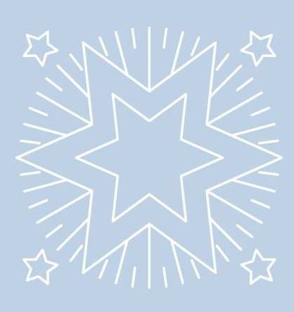 Digital White Work Christmas Star <b>Light Blue 4 Sizes - 4 x A4 Sheets Download