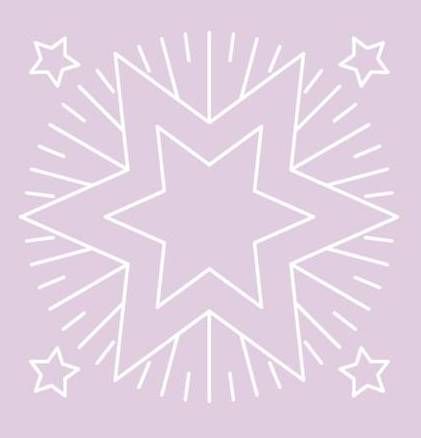 Digital White Work Christmas Star <b>Purple 4 Sizes - 4 x A4 Sheets Download