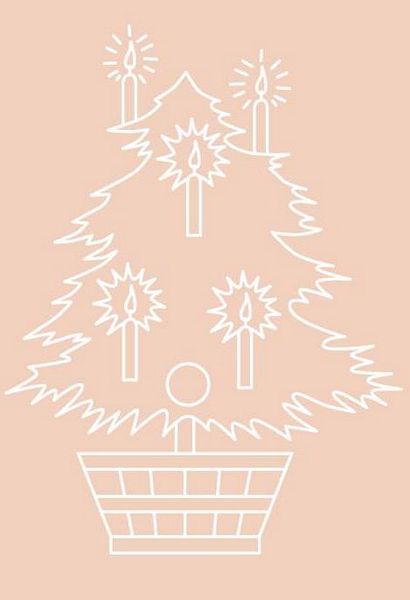 Digital White Work Christmas Tree <b>Beige 4 Sizes - 4 x A4 Sheets Download