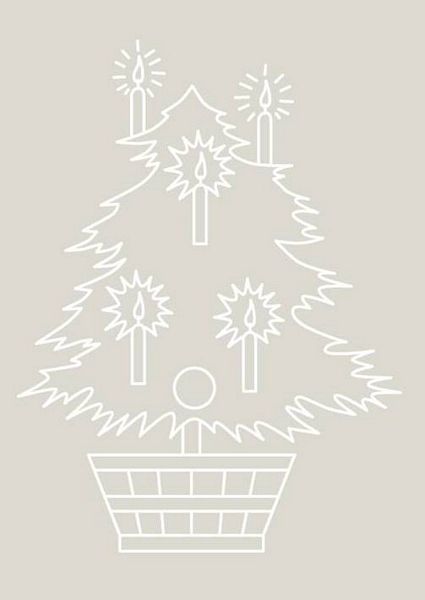 Digital White Work Christmas Tree <b>Grey 4 Sizes - 4 x A4 Sheets Download