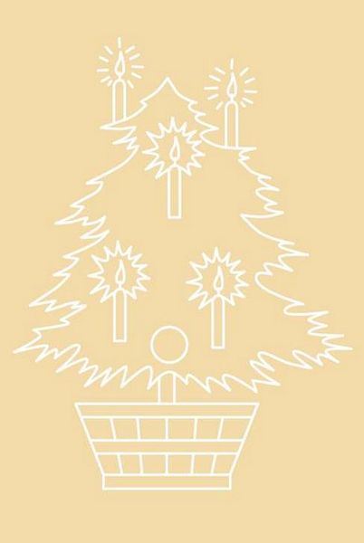 Digital White Work Christmas Tree <b>Peach 4 Sizes - 4 x A4 Sheets Download