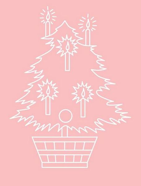 Digital White Work Christmas Tree <b>Pink 4 Sizes - 4 x A4 Sheets Download