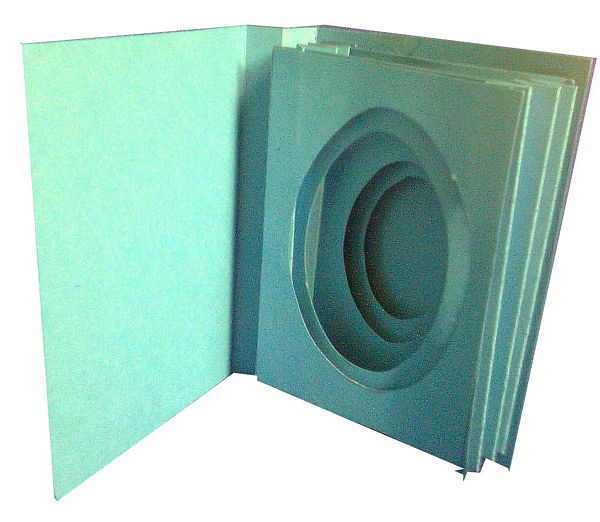 Concertina Book Card Template <b>Oval - 3 Sizes - 7 x A4 Pages