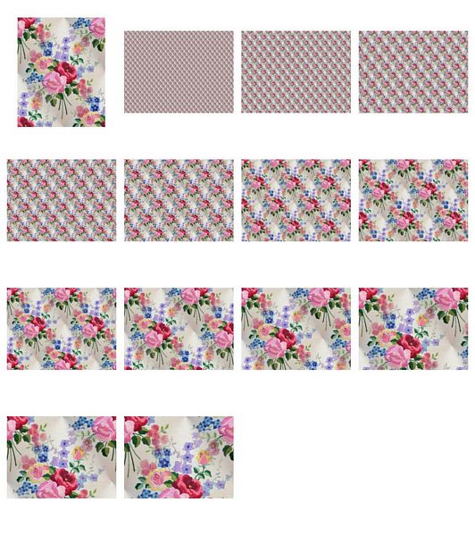 Dot's Heirlooms Bouquet Backing Papers Set 01 - 14 Pages to Download
