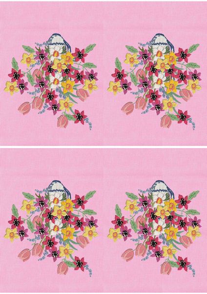 Dot's Heirlooms Bold Blooms - 10 x A4 Sml Topper Sheet <b>DOWNLOAD