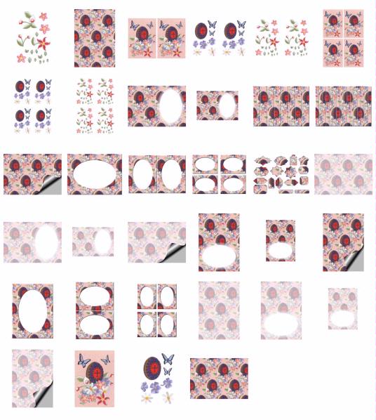 Stitched Effect Fabric Eggs Set 03 - 34 Pages to DOWNLOAD