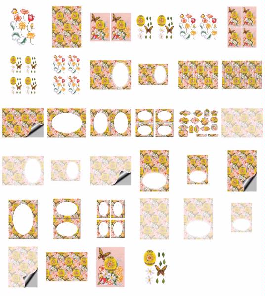 Stitched Effect Fabric Eggs Set 04 - 34 Pages to DOWNLOAD