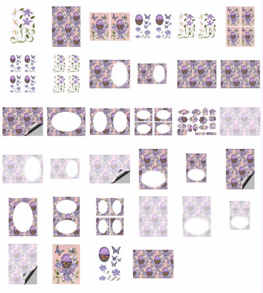 Stitched Effect Fabric Eggs Set 08 - 34 Pages to DOWNLOAD