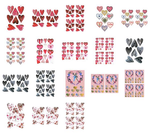 Heart Set 6 - Toppers and 3D Sheets - 18 Pages to Download