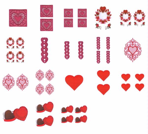 Heart Set 3 - Toppers and 3D Sheets - 18 Pages to Download