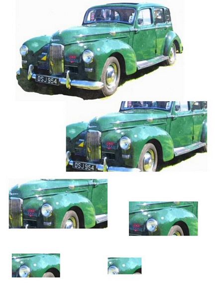 1940's Humber Super Snipe Watercolour Stacked Decoupage & Toppers