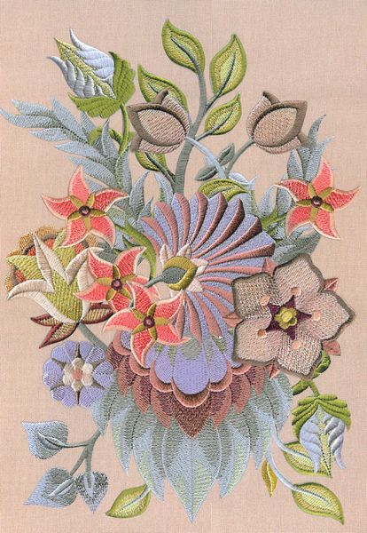 Jacobean Flowers Stitch Effect Set 10 - 52 x A4 Pages to DOWNLOAD