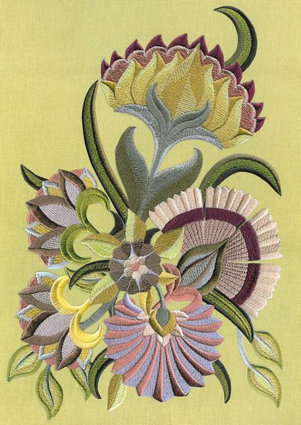 Jacobean Flowers Stitch Effect Set 04 - 52 x A4 Pages to DOWNLOAD