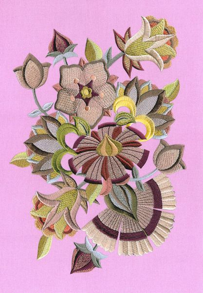 Jacobean Flowers Stitch Effect Set 08 - 52 x A4 Pages to DOWNLOAD