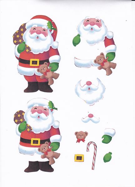 <b>Introductory Price Jolly Santa Decoupage 04 - 3 x A4 Sheets to Download