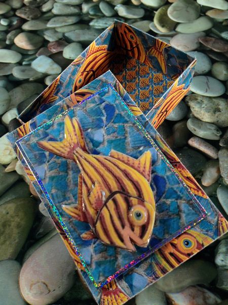 Mosaic Fish Box Project Design 4 Download Set - 8 x A4 Pages