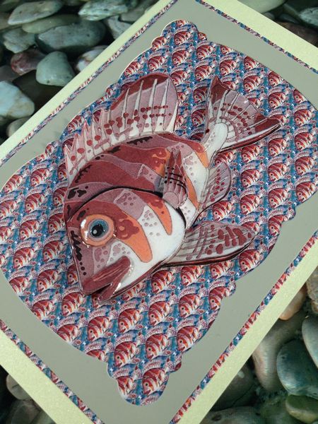 Mosaic Fish Project Card 12 Download Set - 5 x A4 Pages