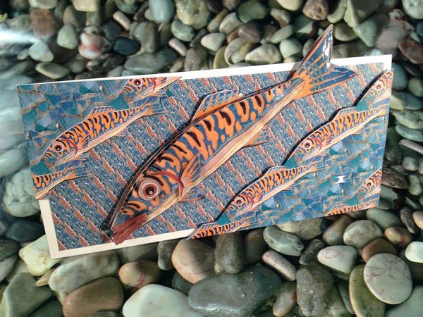 Mosaic Fish Card Project Design 13 Download Set - 5 x A4 Pages