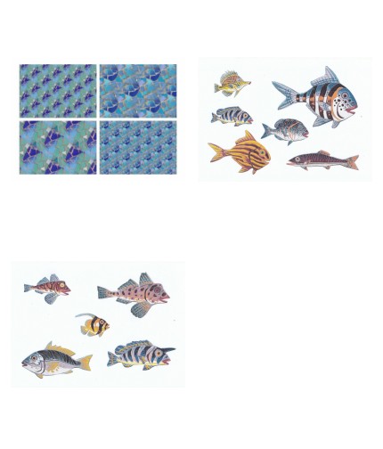 Mosaic Fish Project Lampshade Download Set - 3 x A4 Pages