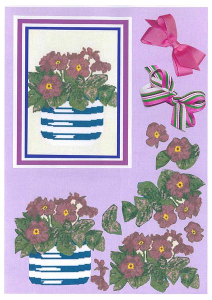 Potted Flowers Decoupage Sheet Set 2 A5 - 1 x A4 Page to DOWNLOAD