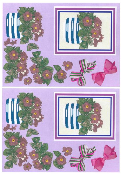 Potted Flowers Decoupage Sheet Set 2 A6 - 1 x A4 Page to DOWNLOAD