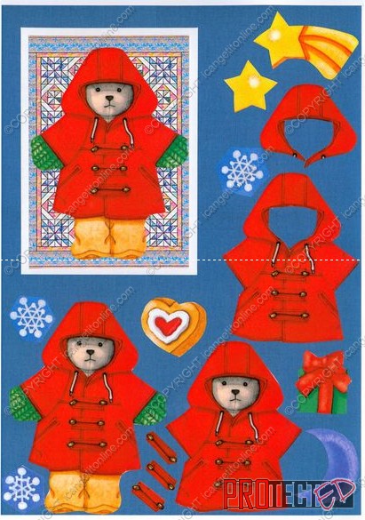 Christmas Quilties Decoupage Design 03 - 3 x A4 Page to DOWNLOAD