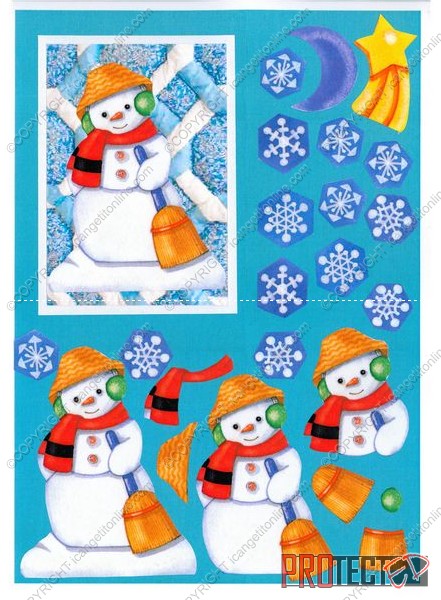 Christmas Quilties Decoupage Design 06 - 3 x A4 Page to DOWNLOAD