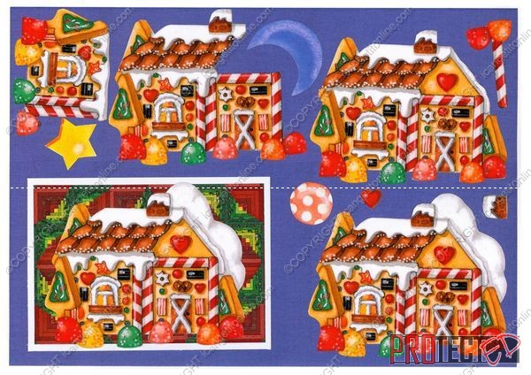 Christmas Quilties Decoupage Design 08 - 3 x A4 Page to DOWNLOAD