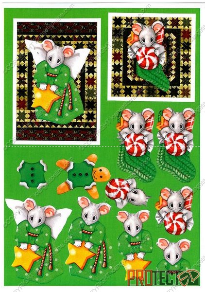 Christmas Quilties Decoupage Design 21 - 3 x A4 Page to DOWNLOAD