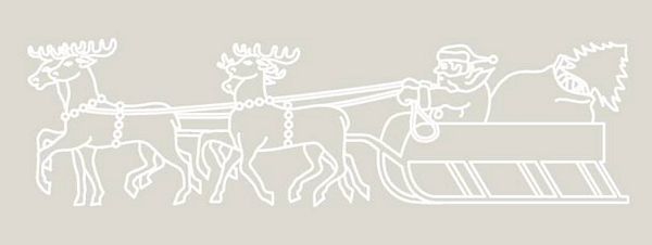 Digital White Work Reindeer & Santa <b>Grey 4 Sizes - 4 x A4 Sheets Download