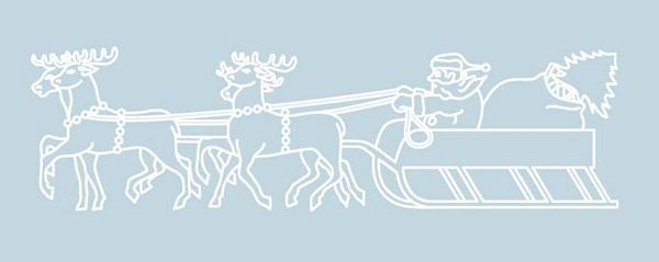 Digital White Work Reindeer & Santa <b>Light Blue 4 Sizes - 4 x A4 Sheets Downlo