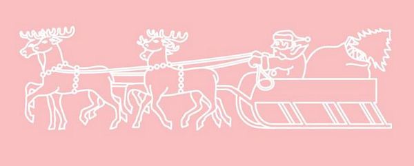 Digital White Work Reindeer & Santa <b>Pink 4 Sizes - 4 x A4 Sheets Download