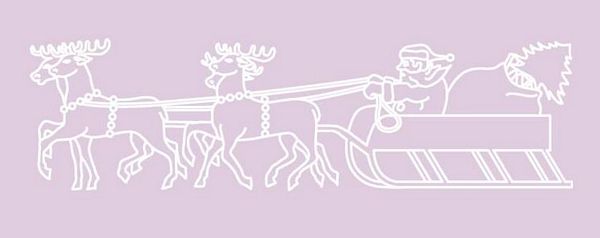 Digital White Work Reindeer & Santa <b>Purple 4 Sizes - 4 x A4 Sheets Download