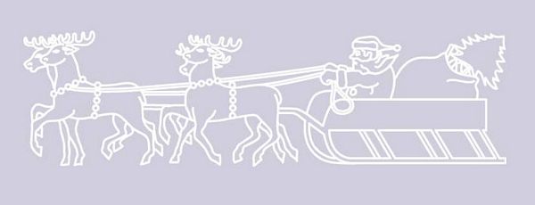 Digital White Work Reindeer & Santa <b>Violet 4 Sizes - 4 x A4 Sheets Download