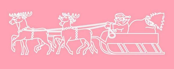 Digital White Work Reindeer & Santa <b>Warm Red 4 Sizes - 4 x A4 Sheets Download
