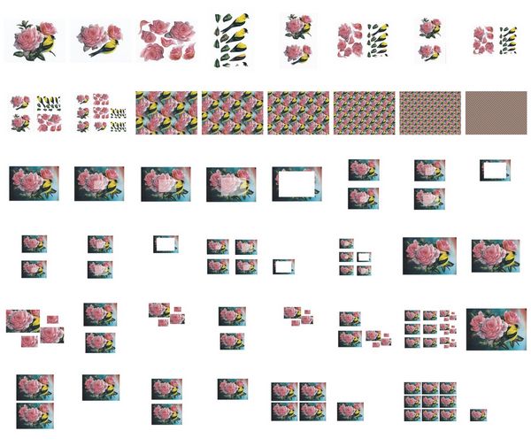 Goldfinch & Rose Set - 48 x Sheets to Download