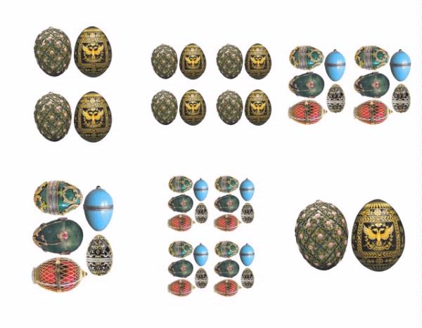 Russian Hand Decorated Egg Set 05 - 3 Pages to DOWNLOAD