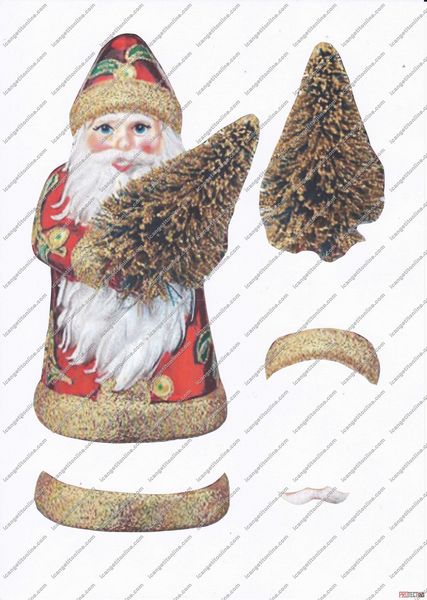 Father Christmas with Tree - Red - 5 Pages to DOWNLOAD