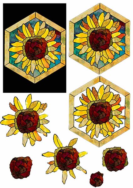 Stained Glass Effect Set 13 Decoupage - 1 x A4 Page to DOWNLOAD